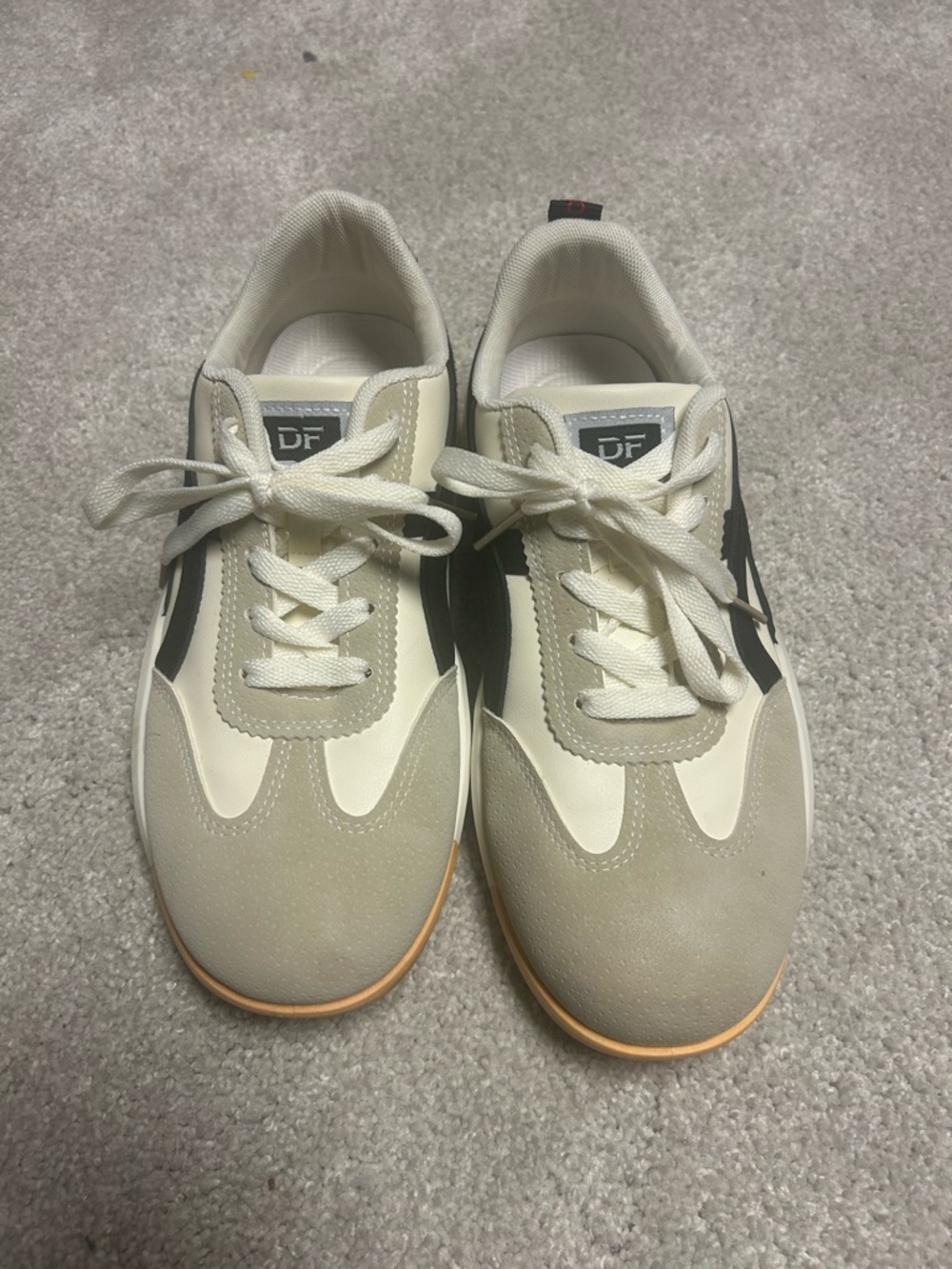 De Florance Vintage Sneakers Shoes DF Cloudea Lightweight Beige Black Womens 8